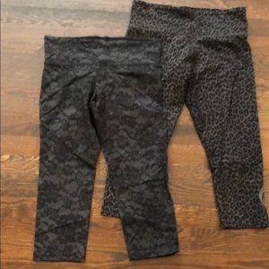 Flywheel workout leggings--cheetah and rose